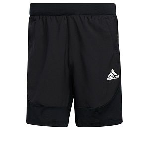 Black Men's Adidas Aeroready 3 Stripes Slim Short Pants | 4298637-LW