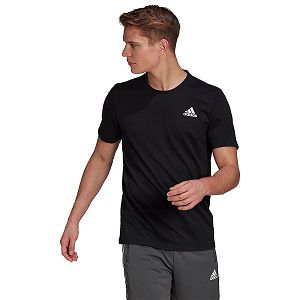 Black Men's Adidas Aeroready Designed 2 Move Sport Short Sleeve T Shirts | 9058734-VI