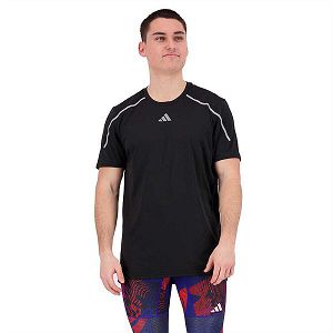 Black Men's Adidas Confident Short Sleeve T Shirts | 5219704-BD