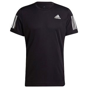 Black Men's Adidas Own The Run Short Sleeve T Shirts | 7643152-DI