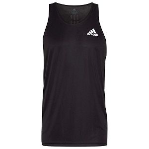 Black Men's Adidas Own The Run Sleeveless T Shirts | 6538942-OJ