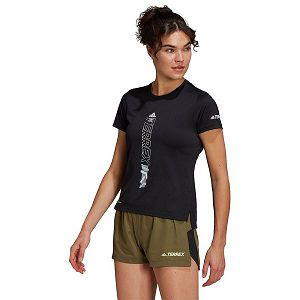 Black Women's Adidas Agravic Short Sleeve T Shirts | 9825310-FL