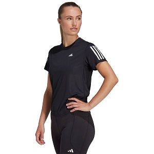 Black Women's Adidas Own The Run Short Sleeve T Shirts | 2864971-GT