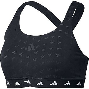 Black Women's Adidas Powerreact Tf Ms Sports Bra | 5819473-HR