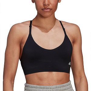 Black Women's Adidas Purelounge Light-Support Strappy Sports Bra | 3278564-AQ