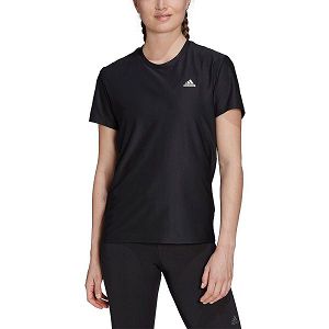 Black Women's Adidas Runner Short Sleeve T Shirts | 3874026-JP