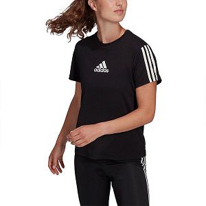 Black Women's Adidas TC Short Sleeve T Shirts | 8216073-QB