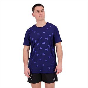 Blue Men's Adidas Brand Love Short Sleeve T Shirts | 4516032-GD