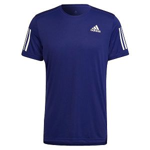 Blue Men's Adidas Own The Run Short Sleeve T Shirts | 3784105-BU