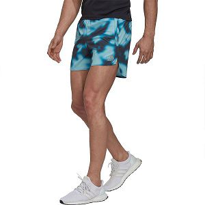 Blue Men's Adidas Run Icons Shorts Pants | 9157804-LS