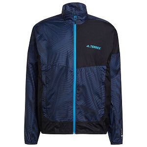 Blue Men's Adidas Trail Windbreaker Jackets | 9153674-RF