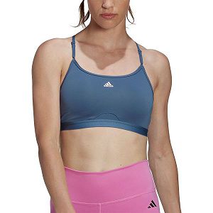 Blue Women's Adidas Aeroreact Light-Support Sports Bra | 5943716-LZ