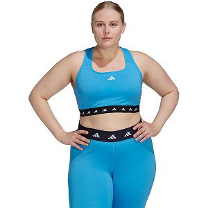 Blue Women's Adidas Power Medium-Support Techfit Big Sports Bra | 9287134-GW