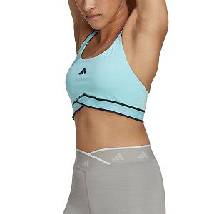 Blue Women's Adidas Powerimpact Medium-Support Techfit Sports Bra | 7482901-FE