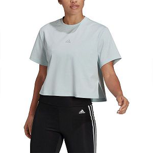 Blue Women's Adidas Uforu Short Sleeve T Shirts | 0516472-BH