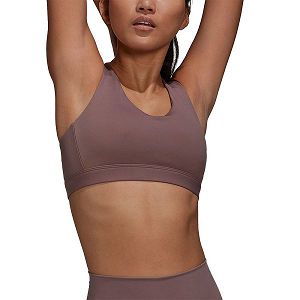 Brown Women's Adidas Coreflow Luxe Medium-Support Sports Bra | 4065917-TX