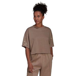 Brown Women's Adidas In Season Creation Short Sleeve T Shirts | 8740139-YI