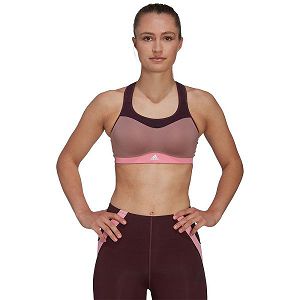 Brown Women's Adidas Tlrd Impact High-Support Top Sports Bra | 6045718-QU