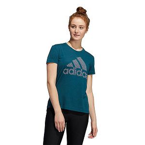 Green Women's Adidas Aeroready Short Sleeve T Shirts | 0278643-OX