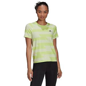 Green Women's Adidas Run Fast Aop Short Sleeve T Shirts | 1760823-PT