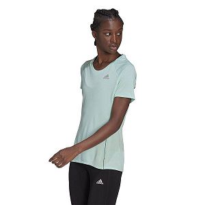 Green Women's Adidas Runner Short Sleeve T Shirts | 6905372-QC