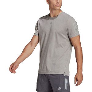 Grey Men's Adidas Own The Run Heather Short Sleeve T Shirts | 9631875-UH