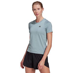 Grey Women's Adidas Run Fast PB Short Sleeve T Shirts | 5134279-AD