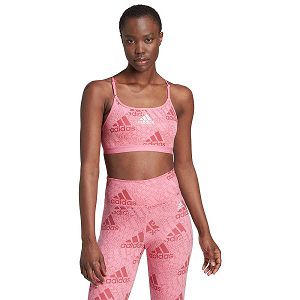 Pink Women's Adidas Aeroreact Light-Support Printed Sports Bra | 2710385-IK