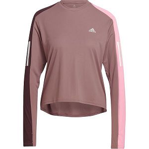 Pink Women's Adidas Color Block Long Sleeve T Shirts | 6907324-JP