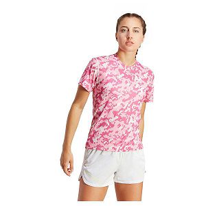 Pink Women's Adidas Own The Run Aop Short Sleeve T Shirts | 9725438-GV