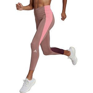 Pink Women's Adidas Own The Run Colorblock 7/8 Leggings | 2416398-FS