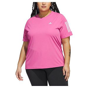 Pink Women's Adidas Own The Run Short Sleeve T Shirts | 3854719-RE