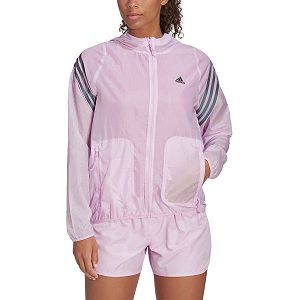 Pink Women's Adidas Run Icons 3 Stripes Running Breaker Jackets | 0785236-FW