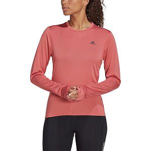 Pink Women's Adidas Run Icons Long Sleeve T Shirts | 5206894-KZ