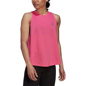 Pink Women's Adidas Run Icons Sleeveless T Shirts | 7294386-QF