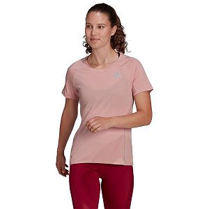 Pink Women's Adidas Runner Short Sleeve T Shirts | 3169852-NP