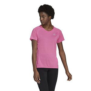 Pink Women's Adidas Runner Short Sleeve T Shirts | 4950136-WO