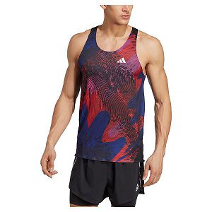 Red Men's Adidas Adizero Sleeveless T Shirts | 5236071-BM