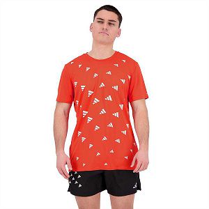 Red Men's Adidas Brand Love Short Sleeve T Shirts | 8591472-MP