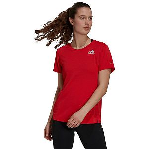 Red Women's Adidas Heat RDY Short Sleeve T Shirts | 7519863-TH