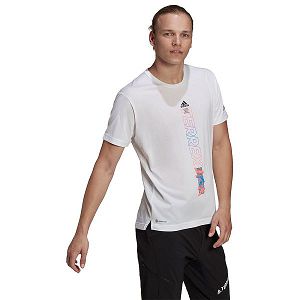 White Men's Adidas Agravic Short Sleeve T Shirts | 7092631-LM