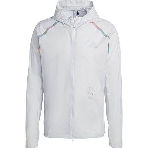 White Men's Adidas Marathon Jackets | 1975302-DS