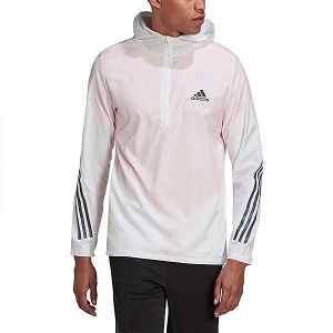 White Men's Adidas Run Icons 3 Stripes Jackets | 9063815-OX