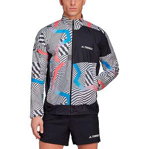 White Men's Adidas Trail Windbreaker Jackets | 8163579-LI