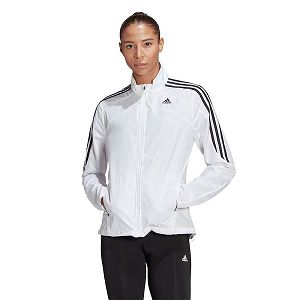 White Women's Adidas Marathon 3-Stripes Jackets | 2804795-BG