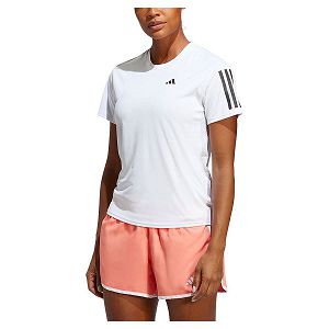 White Women's Adidas Own The Run Short Sleeve T Shirts | 1576429-CW