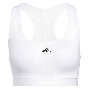 White Women's Adidas Power MS PD Sports Bra | 0934675-LO