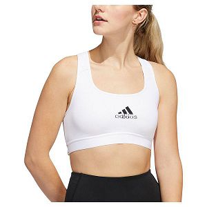 White Women's Adidas Power Medium-Support Sports Bra | 4120396-GF