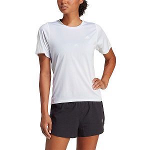 White Women's Adidas Run Icons 3S Lo Ca Short Sleeve T Shirts | 4063782-ZR