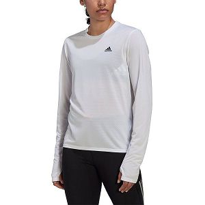 White Women's Adidas Run Icons Long Sleeve T Shirts | 2763195-XK